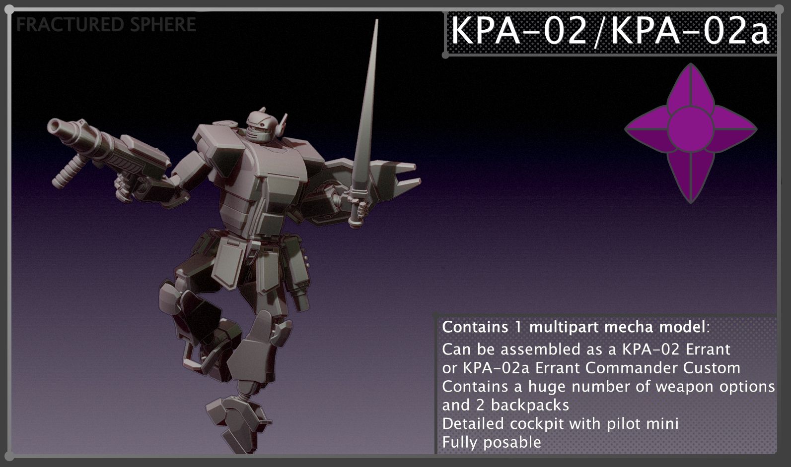 Fractured Sphere - Heliochrome KPA-02 Errant/KPA-02a Errant Commander Custom
